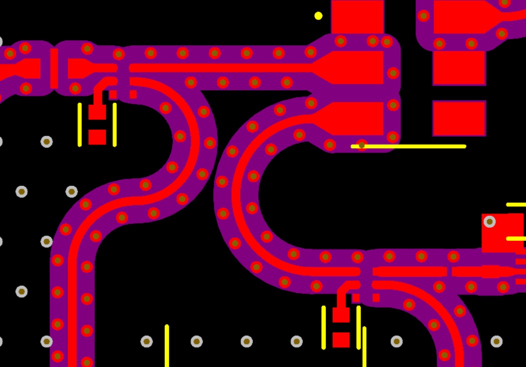 FMCW radar PCB - curved traces screenshot